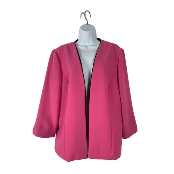 Perceptions Womens Open Front Pink Blazer Jacket Polyester Size 14 - Picture 1 of 10